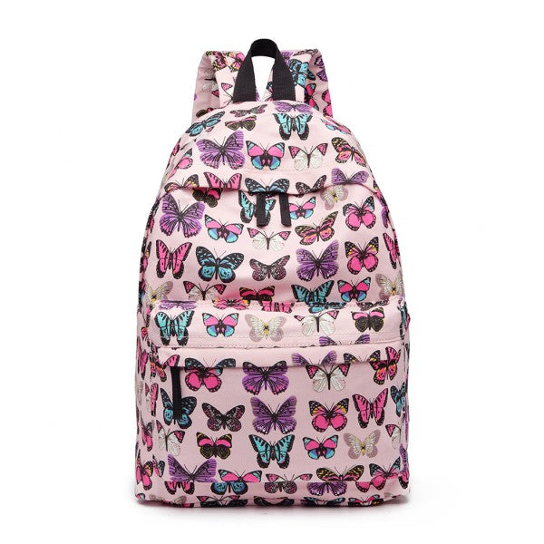 Miss Lulu Large Backpack Butterfly Pink