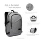 Kono Business Laptop Backpack With USB Charging Port - Grey