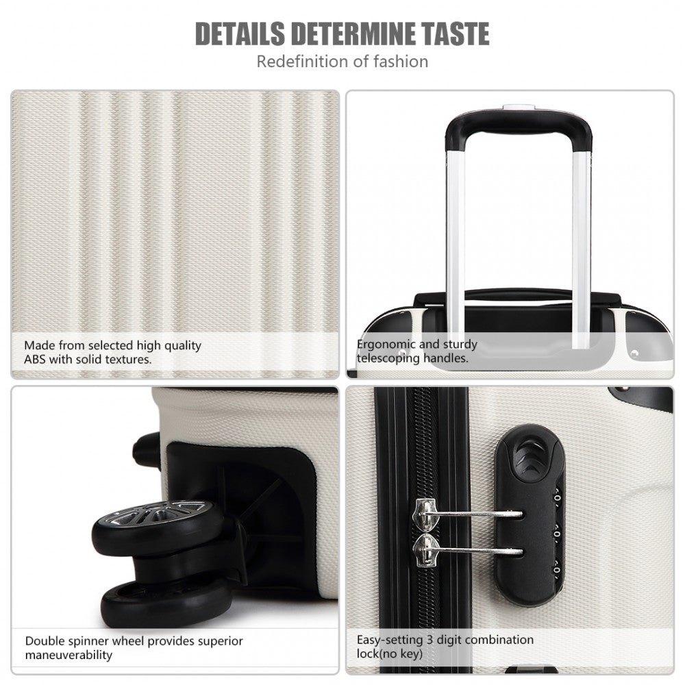 Kono 24 Inch Abs Hard Shell Suitcase Luggage - Beige