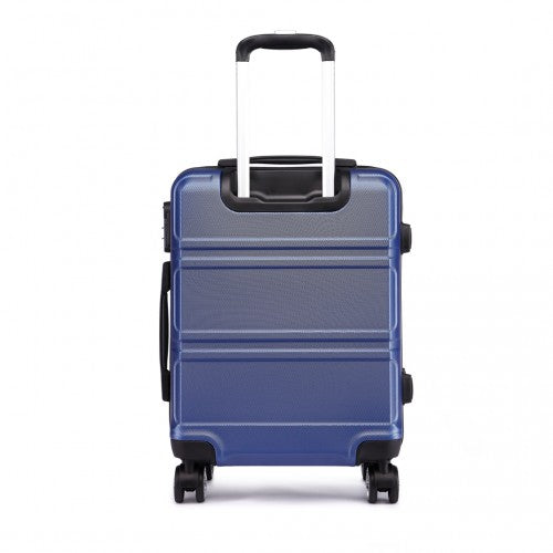 Kono Abs Sculpted Horizontal Design 24 Inch Suitcase - Navy Blue