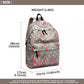 Miss Lulu Large Backpack Flower Polka Dot  - Grey