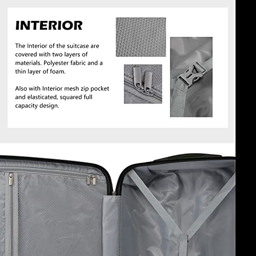 COOLIFE Suitcase Trolley Carry On Hand Cabin Luggage Hard Shell Travel Bag Lightweight with TSA Lock and 2 Year Warranty Durable 4 Spinner Wheels (Apricot Navy, S(56cm 38L))