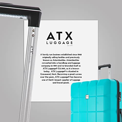 ATX Luggage Medium Suitcase Super Lightweight Durable ABS Hard Shell Suitcase with 4 Dual Spinner Wheels and Built-in TSA Lock (Mint Green, 24 Inches, 65 Liter)
