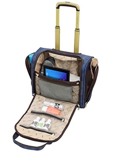 LONDON FOG Brentwood II 15" 2-Wheel Under The Seat Bag, Blue, Carry Inch, Blue, Carry-On 15-Inch, Brentwood Ii 15" 2-Wheel Under The Seat Bag