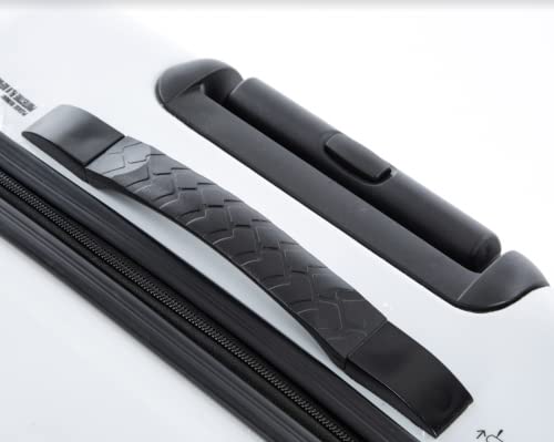 JCB - Loadall Hard Shell Suitcase, 28" - Large - Built-in TSA Suitcase Locks, 360 Degree Spinner Wheels - Made with ABS Polycarbonate Hard Shell - Flight Case - Luggage Bags for Travel - White