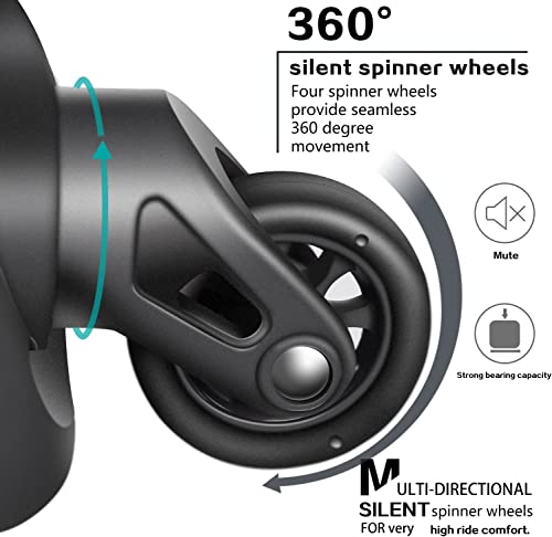 COOLIFE Suitcase Trolley Carry On Hand Cabin Luggage Hard Shell Travel Bag Lightweight with TSA Lock and 2 Year Warranty Durable 4 Spinner Wheels (Black/Brown, 3 Pcs Set)