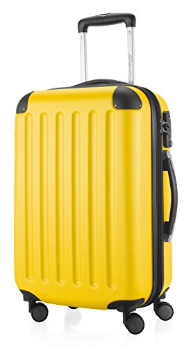 HAUPTSTADTKOFFER - Spree - Set of 3 Hard-side Luggages Glossy Suitcase Hardside Spinner Trolley Expandable (S, M & L) TSA, Yellow