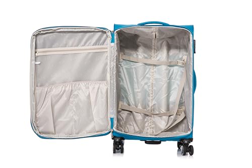 ATX Luggage Large Suitcase Expandable Durable Lightweight Suitcase with 4 Dual Spinner Wheels & Built-in TSA Lock (Blue/Yellow, 29 Inches, 110 Liters)