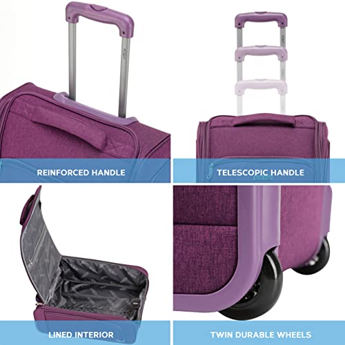 Flight Knight 55x40x20cm Ryanair Maximum Size Carry On Priority Hand Luggage Case Approved & Tested - 2 Wheels - Ultra Lightweight Durable Soft Case Textile Cabin Suitcase