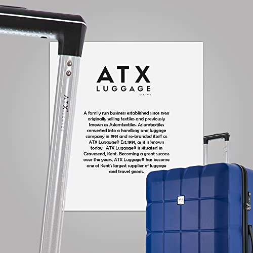 ATX Luggage 28" Large Suitcase Super Lightweight Durable ABS Hard Shell Suitcase with 4 Dual Spinner Wheels and Built-in TSA Lock (Midnight Blue, 110 Liter)