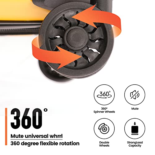 PRIMICIA GinzaTravel 3-Piece Luggage Sets Expandable Suitcases with 4 Wheels PC+ABS Durable Hardside Luggage sets TSA lock, Yellow, 2-Piece Set(20"/29"), Suitcase Spinner Wheels Scratch-resistant