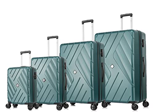 ATX Luggage Suitcase Medium Size Super Lightweight Expandable Durable ABS Hard Shell Suitcase with 4 Dual Spinner Wheels and Built-in 3 Digit Combination Lock (Forest Green, 24Inches, 86Liter)