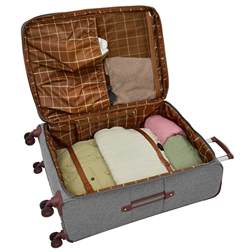 LONDON FOG Westminster Expandable Spinner Grey, 20" Carry On, Grey, 20" Carry On, Westminster 20" Expandable Spinner Carry on Grey