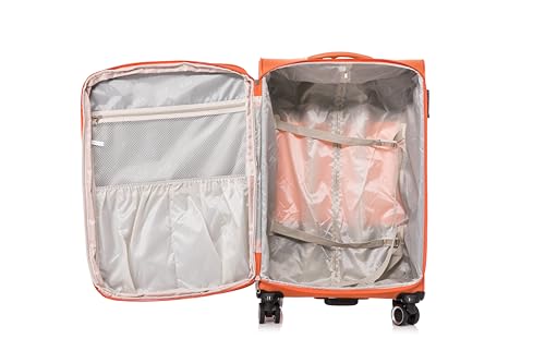 ATX Luggage Large Suitcase Expandable Durable Lightweight Suitcase with 4 Dual Spinner Wheels & Built-in TSA Lock (Orange/Black, 29 Inches, 110 Liters)