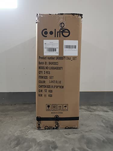 COOLIFE Hard Shell Suitcase with TSA Lock and 4 Spinner Wheels Lightweight 2 Year Warranty Durable (Turquoise Green, 3 Pcs Set)