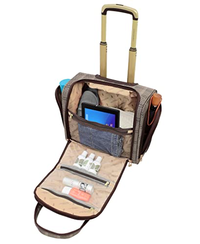 LONDON FOG Brentwood Ii 15" 2-Wheel Under The Seat Bag, Cappuccino, Carry-On 15-Inch, Brentwood Ii 15" 2-Wheel Under The Seat Bag