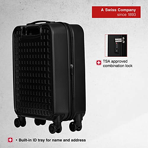 Wenger Matrix 20" Expandable Hardside Luggage Carry Suitcase, 55 cm, 38 Liters, Black