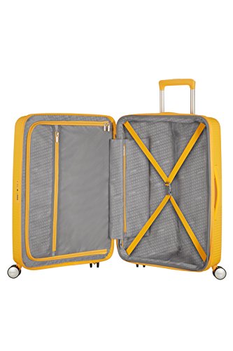 American Tourister - Soundbox Spinner Expandable, 77cm, 97/110 L - 4.2 KG, Yellow (Golden Yellow)