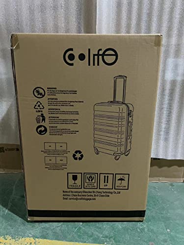 COOLIFE Suitcase Trolley Carry On Hand Cabin Luggage Hard Shell Travel Bag Lightweight with TSA Lock and 2 Year Warranty Durable 4 Spinner Wheels (3 Pcs Set, Black)