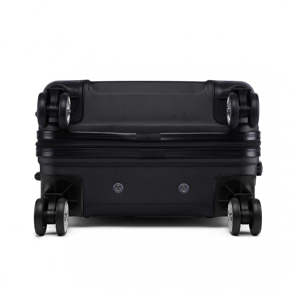 Kono Abs Sculpted Horizontal Design 28 Inch Suitcase - Black