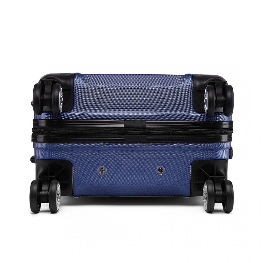 Kono Abs Sculpted Horizontal Design 24 Inch Suitcase - Navy Blue