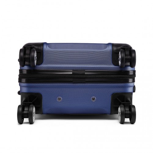 Kono Abs Sculpted Horizontal Design 24 Inch Suitcase - Navy Blue