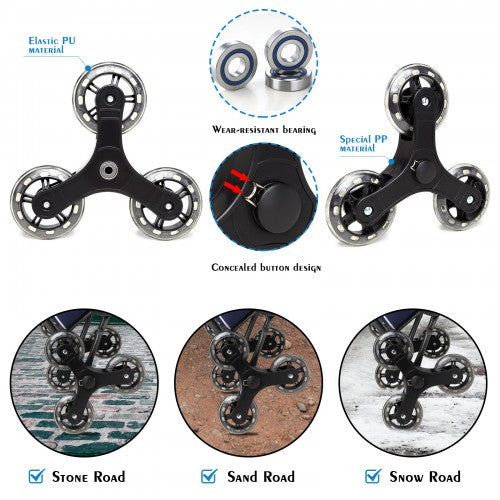 Kono 6 Wheel Push Shopping Trolley - Navy