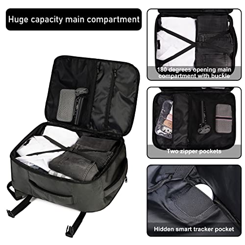 ECOHUB Easyjet Cabin Bag 45x36x20 Underseat Bag with Clear Toiletry Bag Travel Backpack Large Front Organizational Pocket Hand Luggage Recycled PET Eco Friendly Carry On Bag for Women & Men 30L Grey