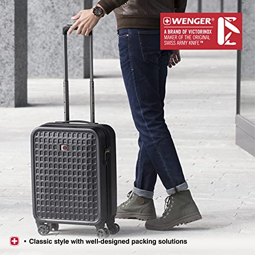 Wenger Matrix 20" Expandable Hardside Luggage Carry Suitcase, 55 cm, 38 Liters, Black