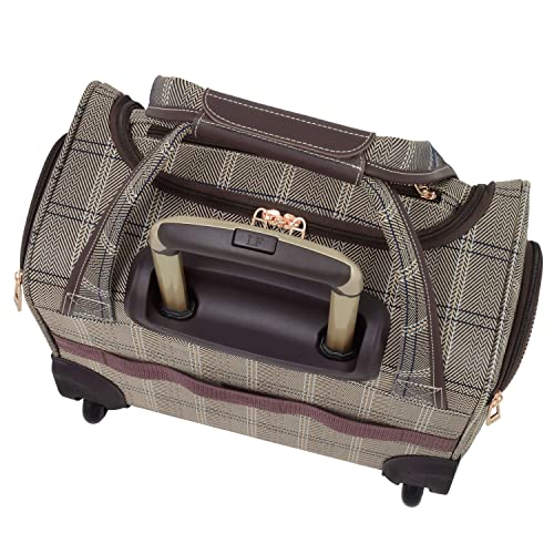 LONDON FOG Brentwood Ii 15" 2-Wheel Under The Seat Bag, Cappuccino, Carry-On 15-Inch, Brentwood Ii 15" 2-Wheel Under The Seat Bag