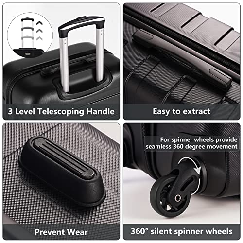 COOLIFE Suitcase Trolley Carry On Hand Cabin Luggage Hard Shell Travel Bag Lightweight with TSA Lock and 2 Year Warranty Durable 4 Spinner Wheels (Spinel red, M(67cm 60L))