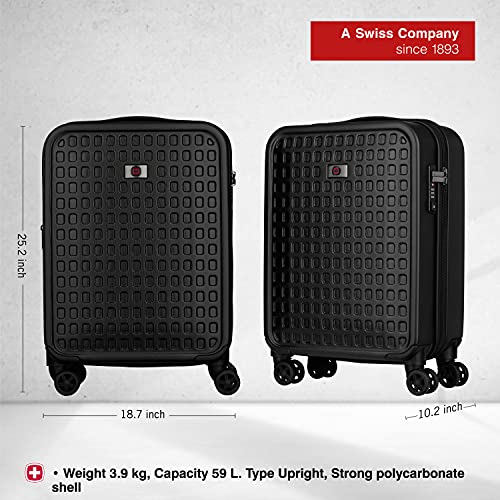 Wenger Matrix 20" Expandable Hardside Luggage Carry Suitcase, 55 cm, 38 Liters, Black