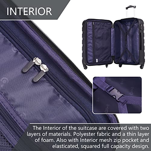 COOLIFE Suitcase Trolley Carry On Hand Cabin Luggage Hard Shell Travel Bag Lightweight with TSA Lock and 2 Year Warranty Durable 4 Spinner Wheels (Apple Green, S(56cm 38L))