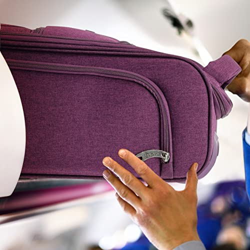 Flight Knight 55x40x20cm Ryanair Maximum Size Carry On Priority Hand Luggage Case Approved & Tested - 2 Wheels - Ultra Lightweight Durable Soft Case Textile Cabin Suitcase