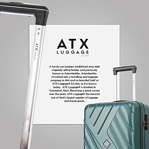 ATX Luggage Suitcase Medium Size Super Lightweight Expandable Durable ABS Hard Shell Suitcase with 4 Dual Spinner Wheels and Built-in 3 Digit Combination Lock (Forest Green, 24Inches, 86Liter)