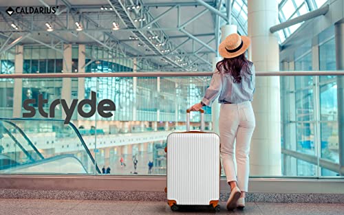 CALDARIUS Suitcase Medium Size| Hard Shell | Lightweight | 4 Dual Spinner Wheels | Trolley Luggage Suitcase | Medium 24" Hold Check in Luggage | Combination Lock, (White, Medium 24'')