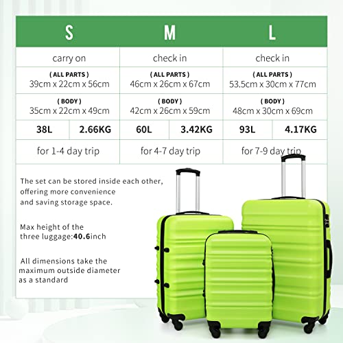 COOLIFE Suitcase Trolley Carry On Hand Cabin Luggage Hard Shell Travel Bag Lightweight with TSA Lock and 2 Year Warranty Durable 4 Spinner Wheels (Apricot Black, M(67cm 60L))