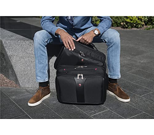 Wenger 600662 PATRIOT 17 Inch 2-Piece Business Wheeled Laptop Briefcase, Padded Laptop Compartment with Matching 15.4 Inch Laptop Case in Black {25 Litre}