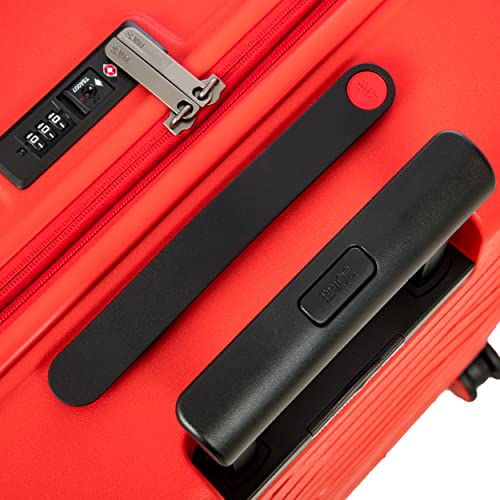 Bric's Hard-Shell Expandable Suitcase Ulisse B|Y Collection, Suitcase with 4 Wheels, Resistant and Ultralight, USB Port, Integrated TSA Lock, Dimensions 49x71x28/32, Red