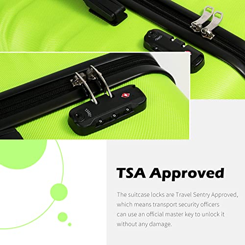 COOLIFE Suitcase Trolley Carry On Hand Cabin Luggage Hard Shell Travel Bag Lightweight with TSA Lock and 2 Year Warranty Durable 4 Spinner Wheels (Apricot Black, M(67cm 60L))