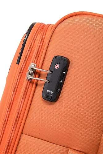 ATX Luggage Large Suitcase Expandable Durable Lightweight Suitcase with 4 Dual Spinner Wheels & Built-in TSA Lock (Orange/Black, 29 Inches, 110 Liters)
