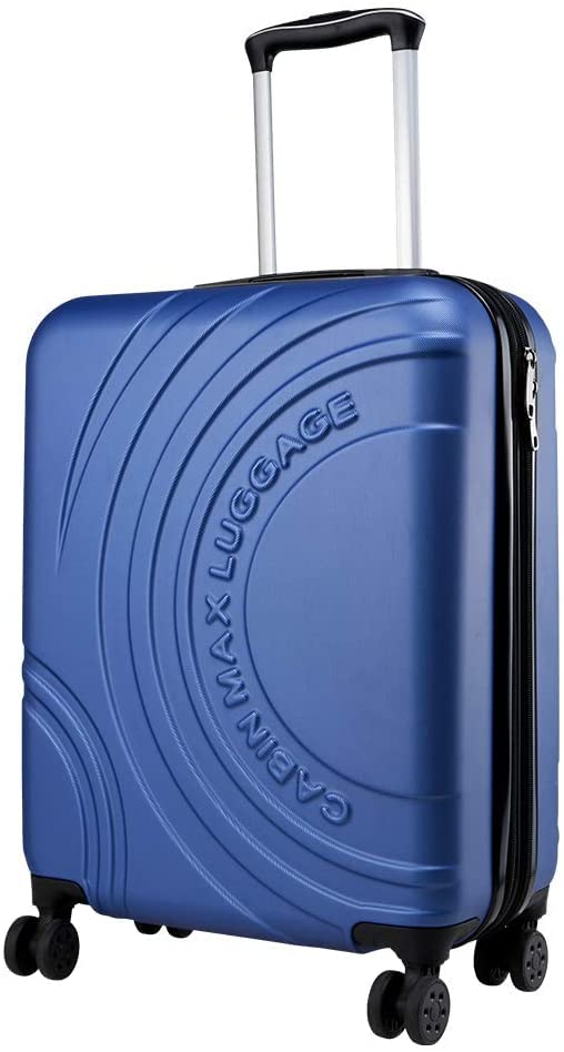 Cabin Max 55x40x20 cm Velocity Carry On Suitcase (Expandable 55x40x25cm) 4 Wheel Luggage Cabin Bags Suitable for Ryanair, Easyjet, Jet 2, BA, Iberia, Vueling (Midnight Blue)