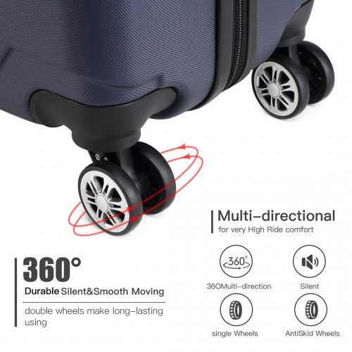 Kono 20-24-28” Bandage Effect Hard Shell Suitcase - Navy