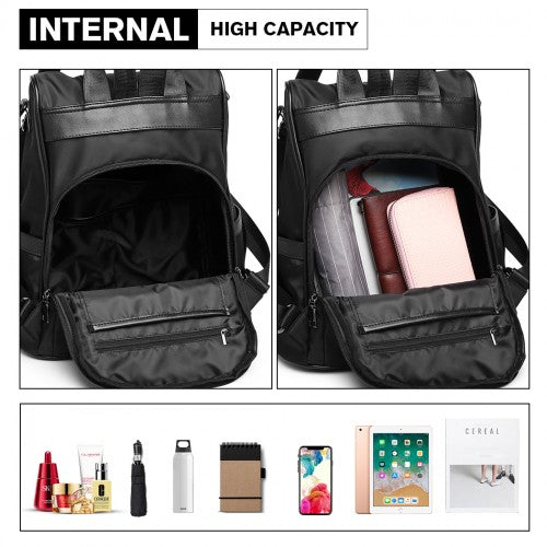 Miss Lulu Two Way Anti-Theft Backpack With Pom Pom Pendant