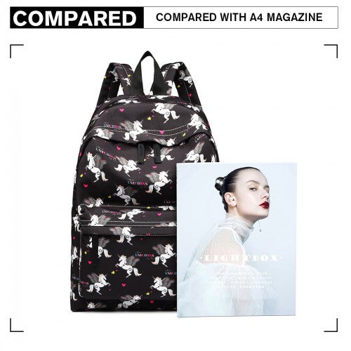 Miss Lulu Large Backpack Unicorn Print