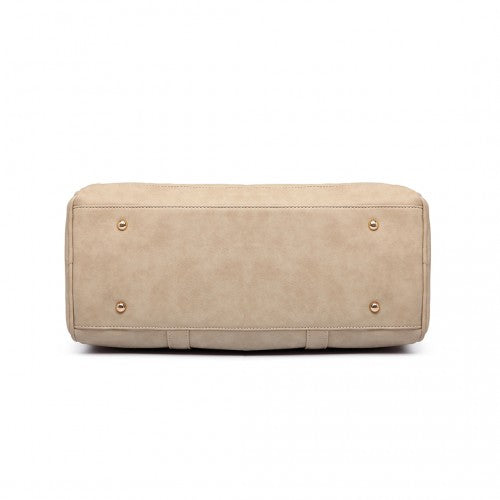 Miss Lulu Leather Look Maternity Changing Shoulder Bag Beige