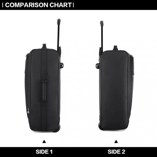 Kono Cabin Size Soft Shell Hand Luggage - Black