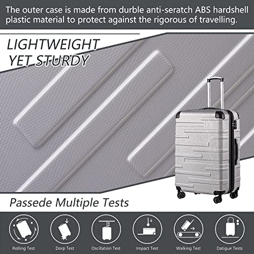 COOLIFE Hard Shell Suitcase with TSA Lock and 4 Spinner Wheels Lightweight 2 Year Warranty Durable (Turquoise Green, 3 Pcs Set)