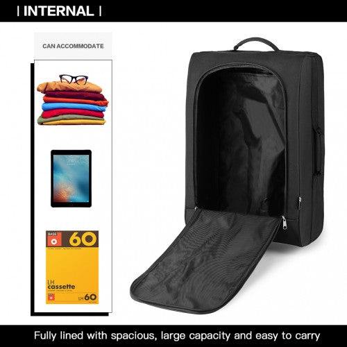 Kono Cabin Size Soft Shell Hand Luggage - Black