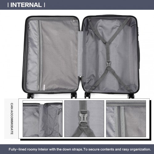 Kono 20-24-28” Bandage Effect Hard Shell Suitcase - Navy